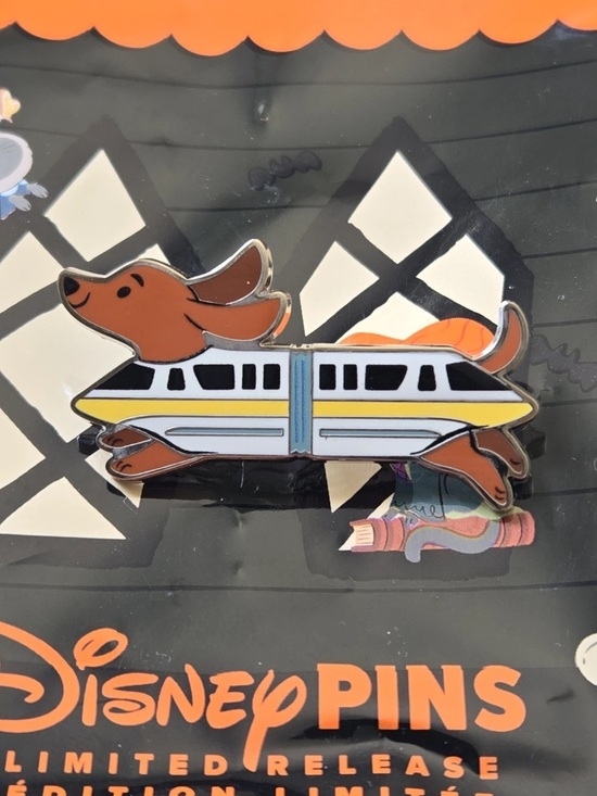 Jewelry - Brown Dachshund Monorail Enamel Pin - Cute Dog Travel Accessory